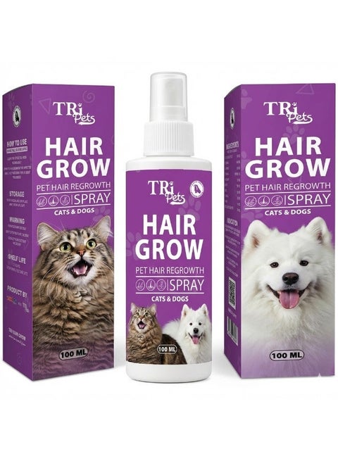 بخاخ TRI Pets لإنبات شعر القطط والكلاب - يعزز نمو الشعر بسرعة ، يقلل التساقط، يدعم صحة الجلد، غني بالألوفيرا والبيوتين 100 مل